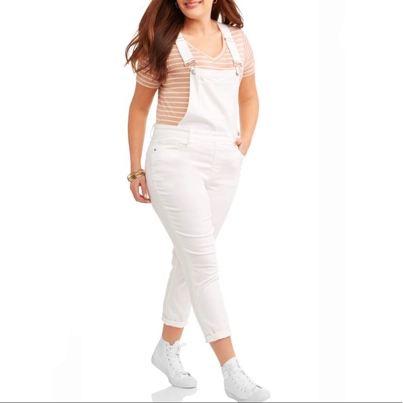 plus size white overalls